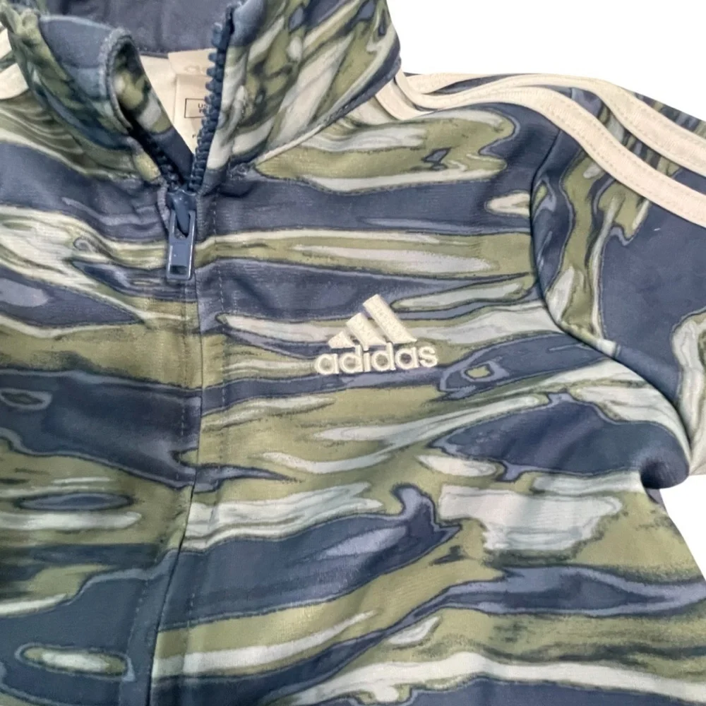 Adidas Infant Blue and Green Patterned Tracksuit